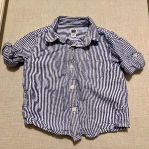 Janie and Jack Button Shirt Stripped 12-18M